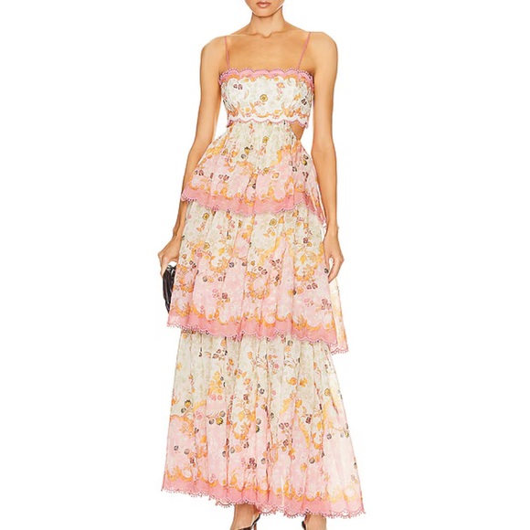 Zimmermann Laurel Frill Midi Dress Size 0 - Picture 1 of 3